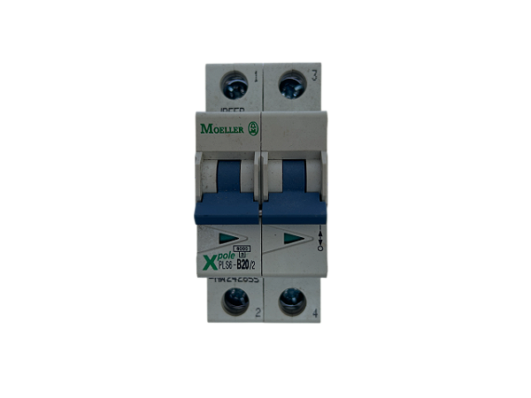 Disjuntor bipolar 20A curva B 6kA PLS6-B20/2-MW 242855 Moeller