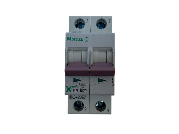 Disjuntor bipolar 32A curva B 6kA PLS6-B32/2-MW 242857 Moeller