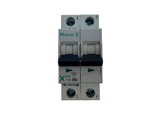 Disjuntor bipolar 40A curva B 6kA PLS6-B40/2-MW 242858 Moeller