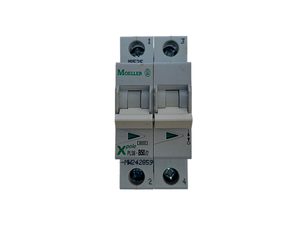 Disjuntor bipolar 50A curva B 6kA PLS6-B50/2-MW 242859 Moeller