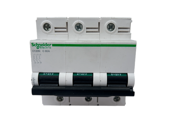 Disjuntor tripolar 80A C120N 10kA A9N18365 Schneider Electric