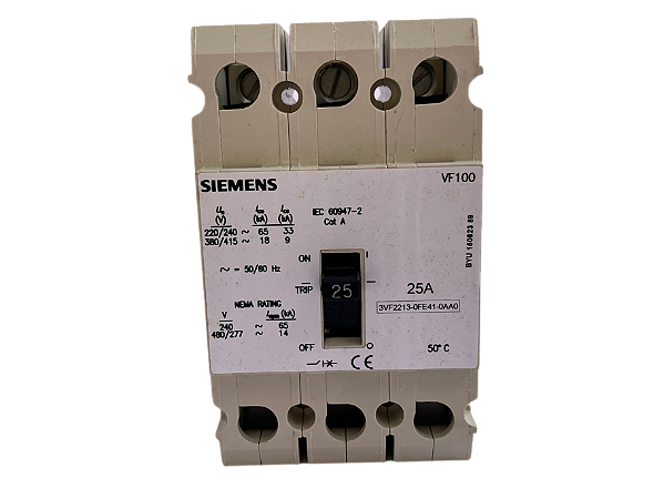 Disjuntor tripolar 25A 3VF2213-0FE41-0AA0 Siemens