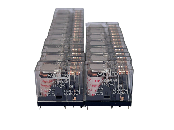17 pçs Relé miniatura de potência 5A 110VAC 2 contatos rev. JXC2RA3 Metaltex