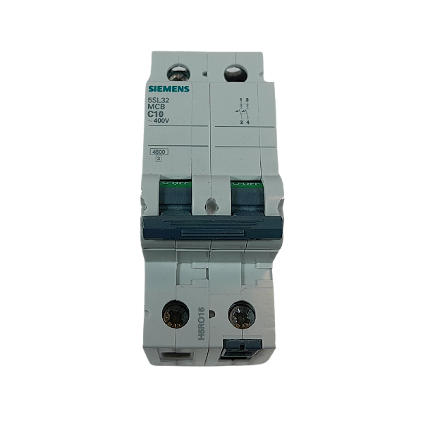 10 pçs Disjuntor bipolar 10A curva C 4,5kA 5SL32107MB Siemens