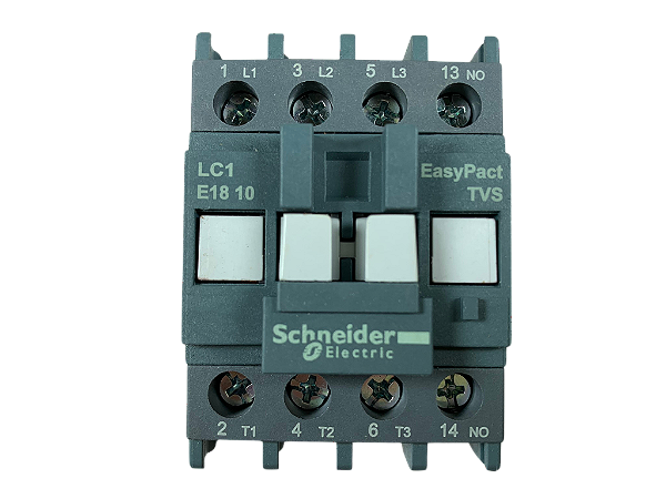 2 pçs Contator tripolar 18A 1NA 24VCA LC1E1810B7 Schneider Electric