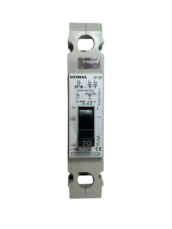 Disjuntor monopolar 20A 18kA 3VF2216-0VD41-0AA0 Siemens