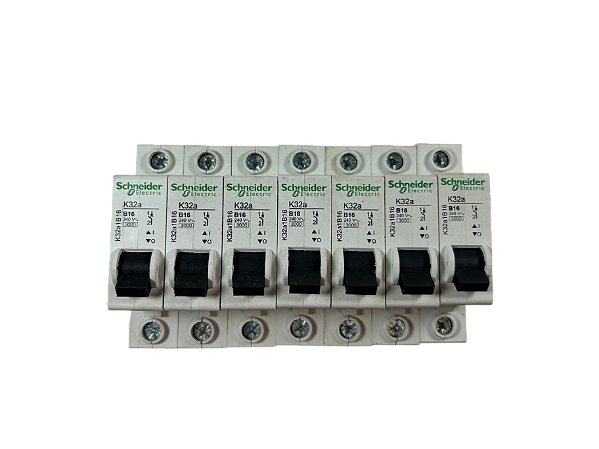 7 pçs Disjuntor monopolar 16A 3kA B 240V K32A1B16 Schneider
