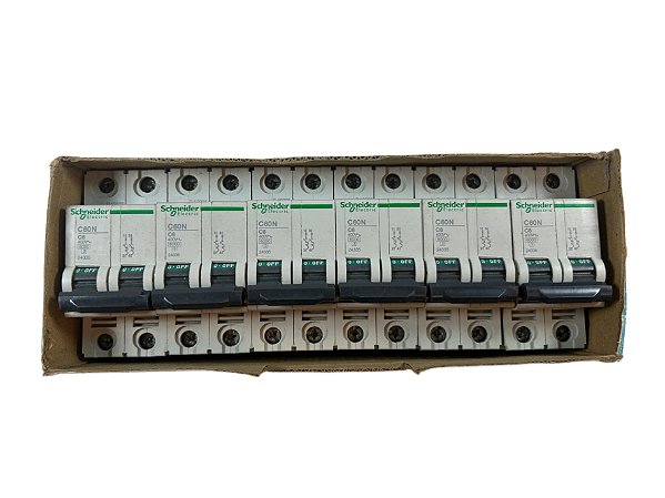 6 pçs Disjuntor bipolar 6A 6kA C 400V C60N 24335 Schneider