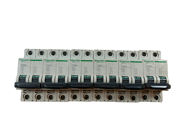 6 pçs Disjuntor bipolar 10A 6kA C 400V C60N 24336 Schneider
