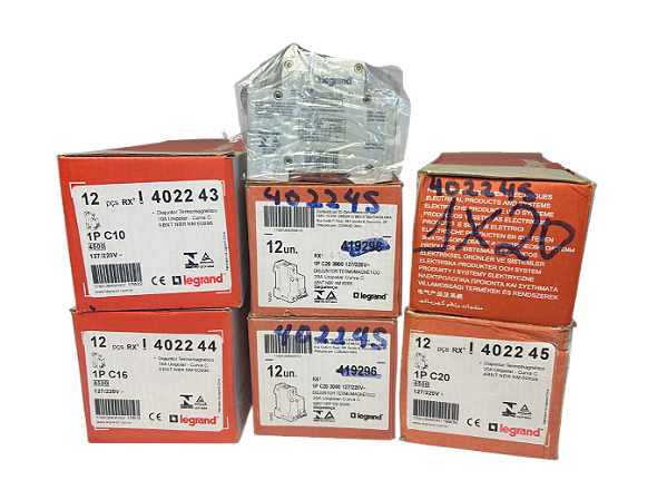 Conjunto 66 pçs Disjuntores monopolares 4,5kA Legrand