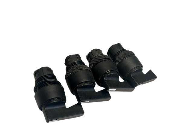 4 pçs Cabeçote Comutador 2 Pos. A Direita C/Trava Aro Preto Longo Kp2 60/01 Ace