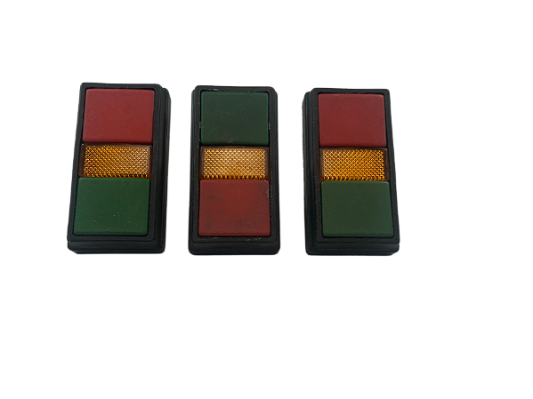 3 pçs Botão Duplo Iluminado Vermelho/Verde/Amarelo Dp2/14 Ace