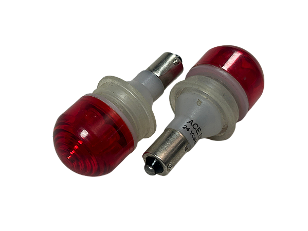 2 pçs Sinalizador 7 Leds Vermelho Encapsulada 24Vca/Cc Ba9S S7LS/13 Ace