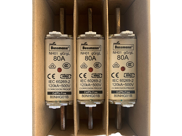 3 pçs Fusivel NH01 80A 500V gL/gG 80NHG01B Bussmann