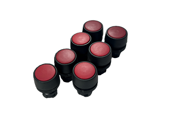 7 pçs Cabeçote Botão De Impulso Aro Preto Vermelho Bp2/03 Ace