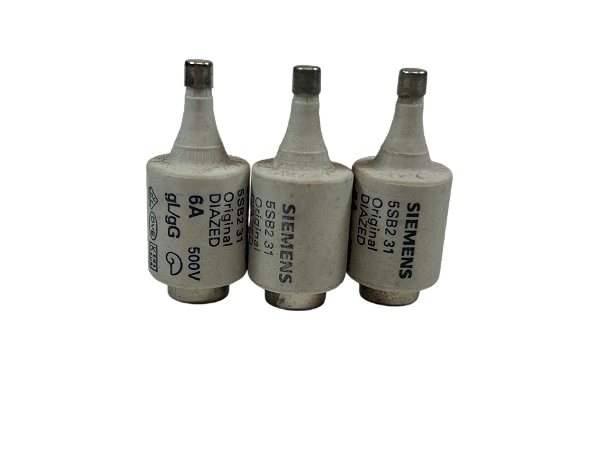 3 pçs Fusível Diazed 6A 500V 5SB2 31 Siemens