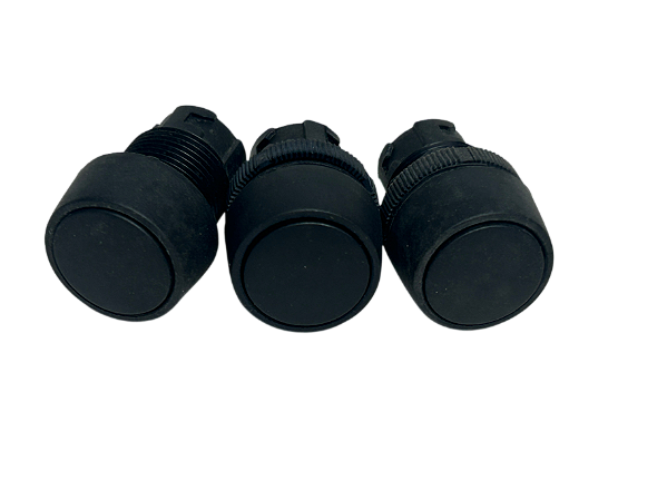 3 pçs Botão De Impulso Aro Preto Preto Opaco Bp2/01 Ace
