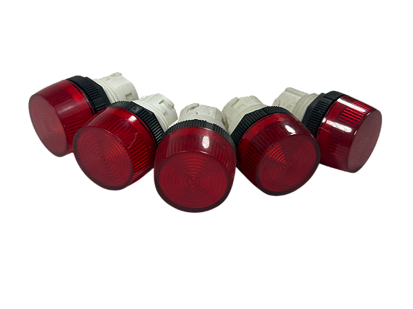 5 pçs Cabeçote Sinalizador Sem Aro Vermelho V221/13 Ace