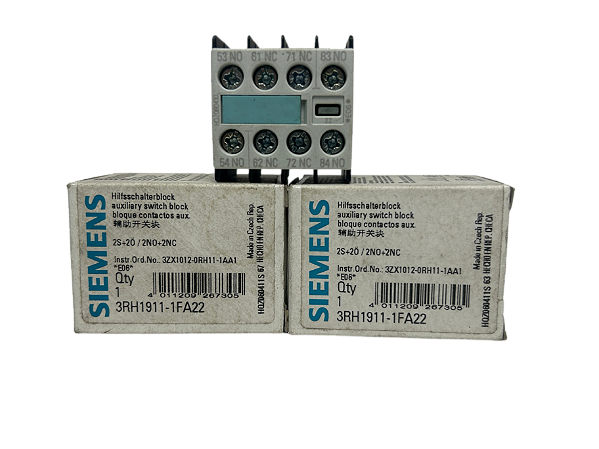 2 pçs Bloco De Contato Aux. Frontal 2Na+2Nf 3Rh1911-1Fa22 Siemens