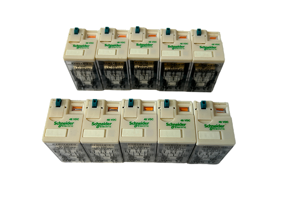 10 pçs Relé de interface 12A 2NAF botão de teste 48VCC RXM2AB1ED Schneider Electric