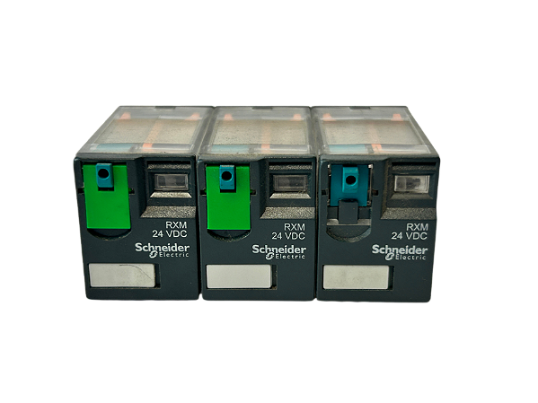 3 pçs Relé de interface 12A 2NAF botão de teste 24VCC RXM2AB1BD Schneider Electric