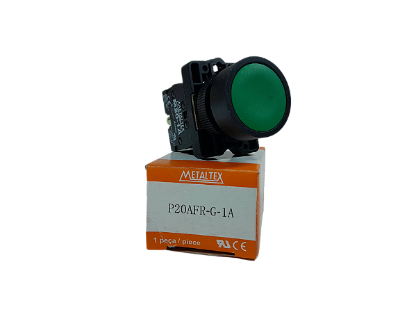 5 Pçs Botão Pulsador 22mm 1na Verde P20afr-g-1a Metaltex