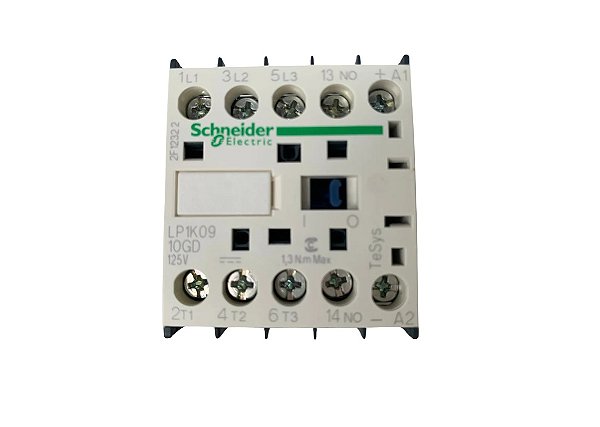 Contator tripolar 9A, 125Vcc, LP1K0910GD, Schneider