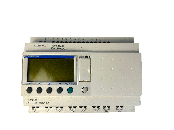 Módulo Lógico Prog. 12E/8S c/ Display E Relógio 100/240Vca Sr2B201Fu Schneider