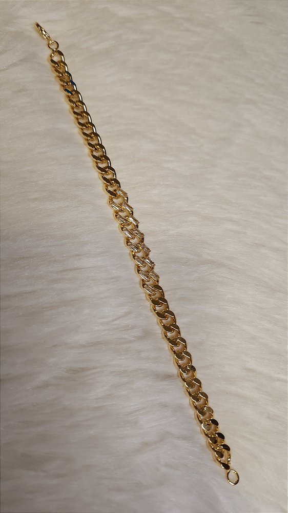 Pulseira corrente com cristais