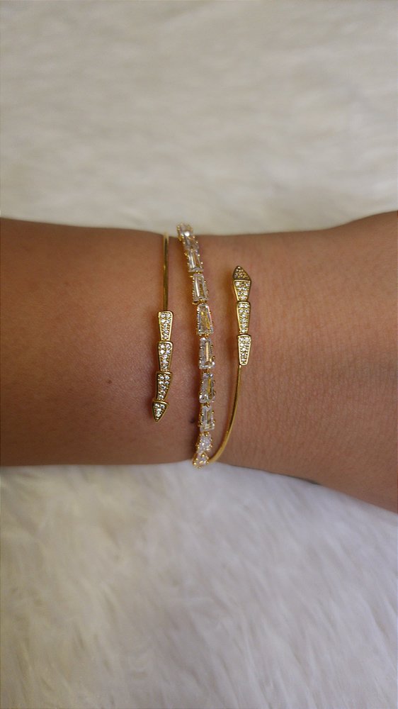 Bracelete serpente zircônias