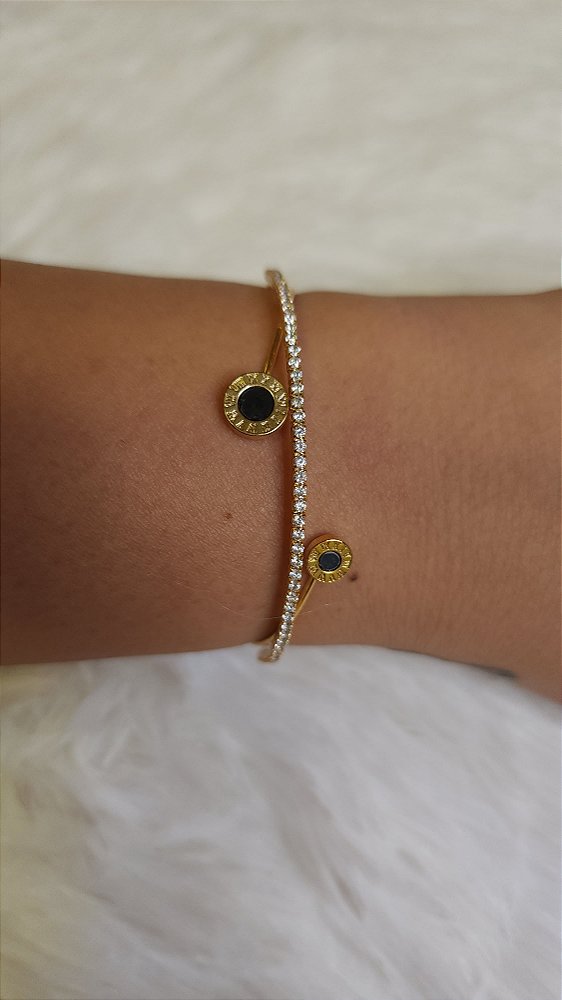 Bracelete bulgari com cristais