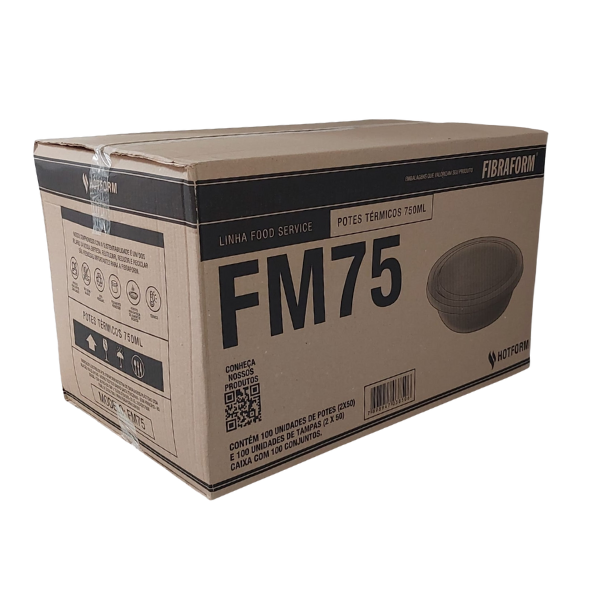 FM75 Pote Térmico c/tampa - Caixa c/100 unidades