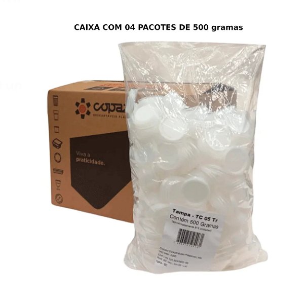 TC 05 - Tampa Translúcida - Caixa com 2kg (+/- 3260 Unid.)
