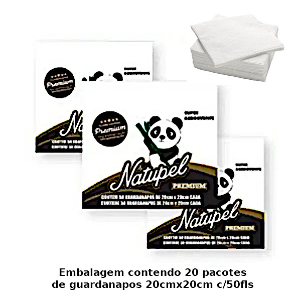 Guardanapo Natupel 20X20 - Fardo c/20 Pacotes de 50fls