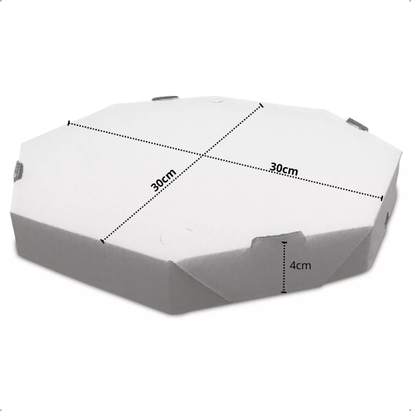 Caixa para Pizza Oitavada 30cm Branca - Unidade