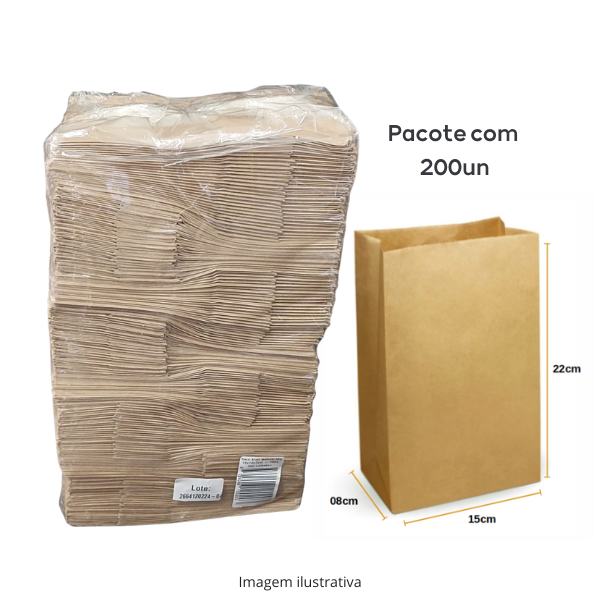 Saco Delivery 3kg Kraft Natural 70g (15x22x8cm) - c/200un