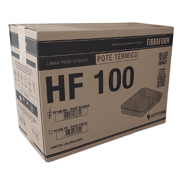 HF100 Pote Térmico Quadrado - Caixa c/100un