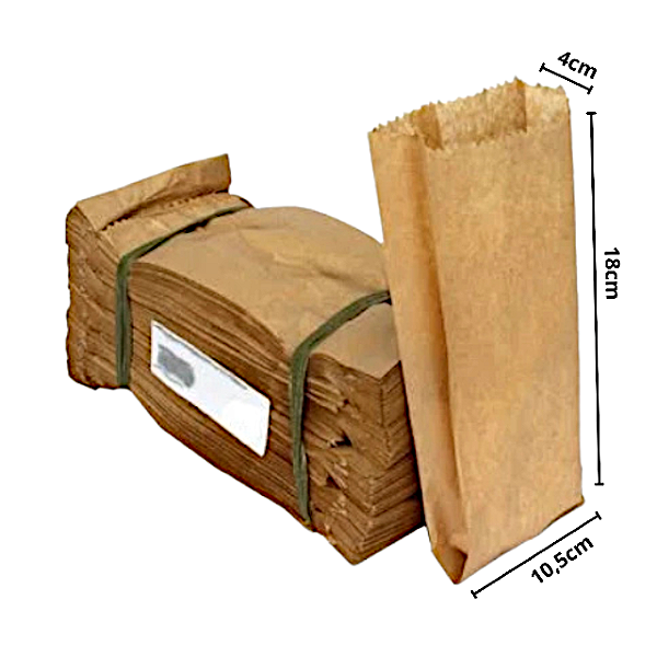 Saco de Papel Pardo 0,5kg - Pacote c/100un