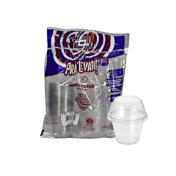 G687 Pote 180ml c/Tampa Bolha - Pacote c/25un.