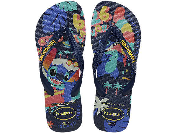 Chinelo Havaianas Top Disney Clássicos Stitch Azul