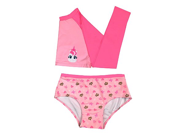 Conjunto Puket Cropped e Calcinha Menina Teen Princess