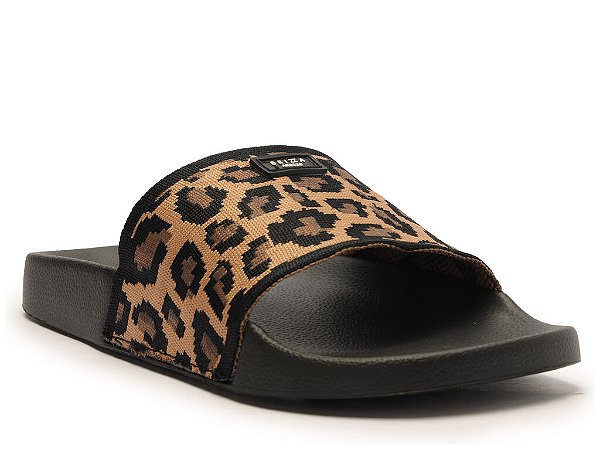 Slide Brizza Arezzo Tira Knit Animal Print