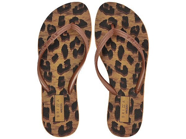 Chinelo Rasteiro Brizza Arezzo Animal Print Onça
