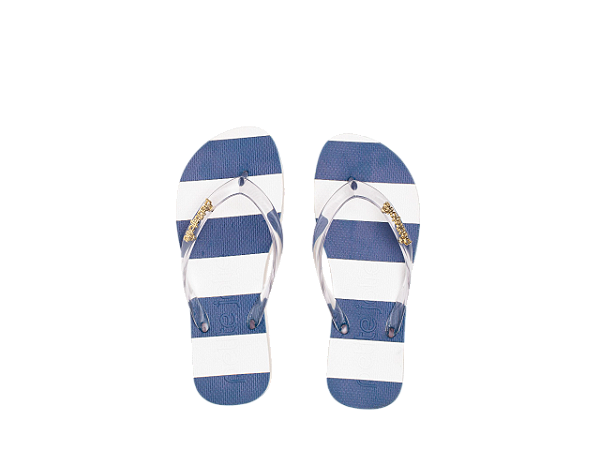 Chinelo Petite Jolie Fresh Up Translúcido/Listras