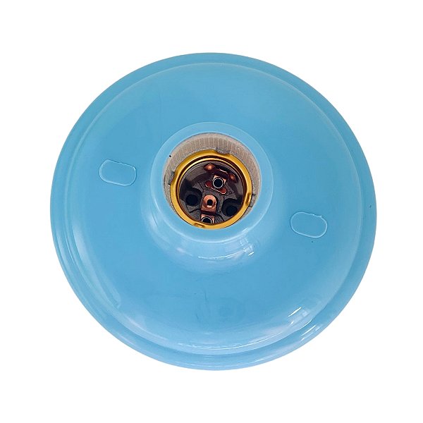 Paflon Simples Soquete Porcelana Azul E-27 Suporte Lâmpada