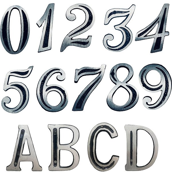 Número Residencial Em Alumínio Escovado Resistente