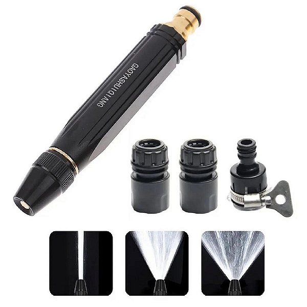 Bico Para Mangueira De Água Esguicho Alta Pressão Super Jet Engate Lava Jato 3 Em 1