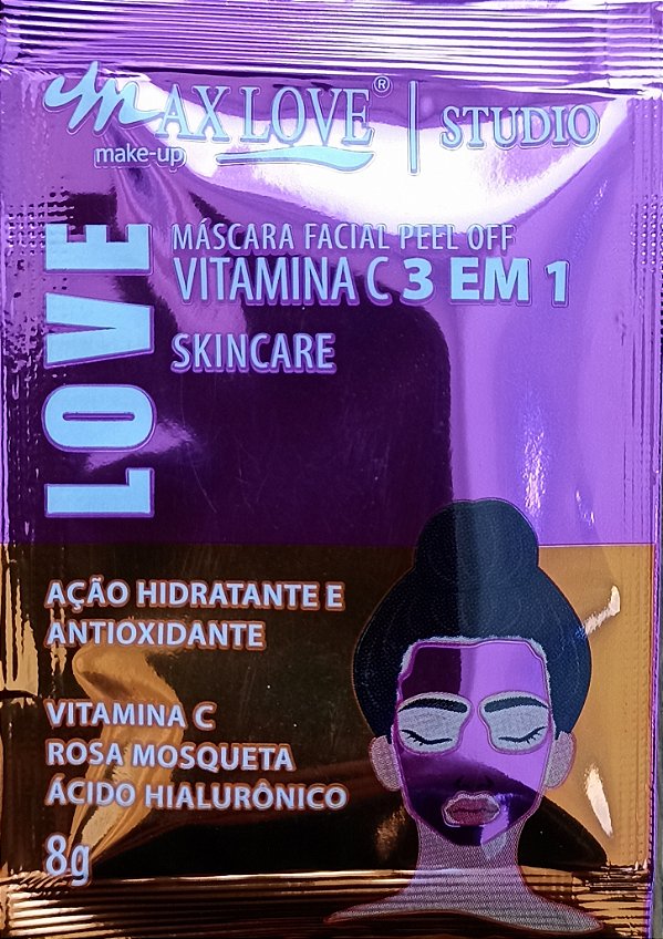 Máscara Facial Peel Off Vitamina C 3 em 1 Max Love