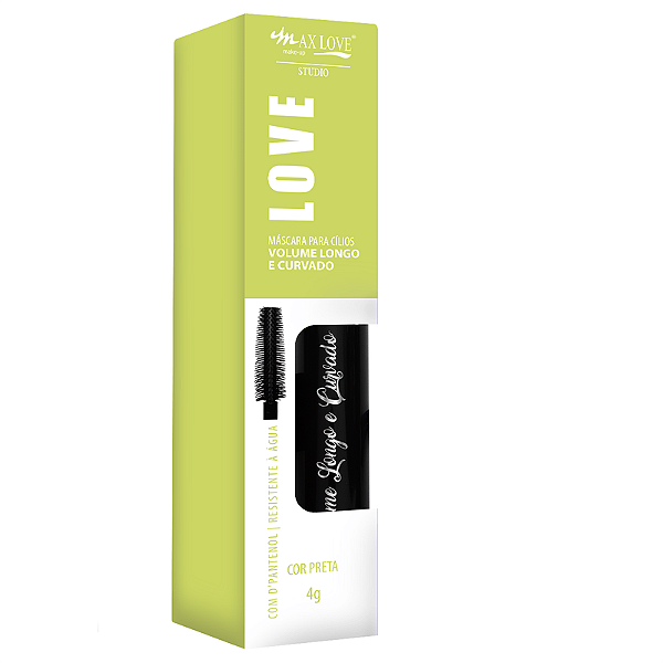 Máscara para Cílios Preta Volume Longo e Curvado - Max Love