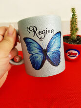 Caneca Glitter Personalizada (Prata)